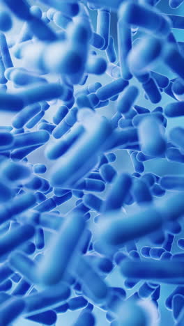 large groups of germs with blue background, 3d rendering.