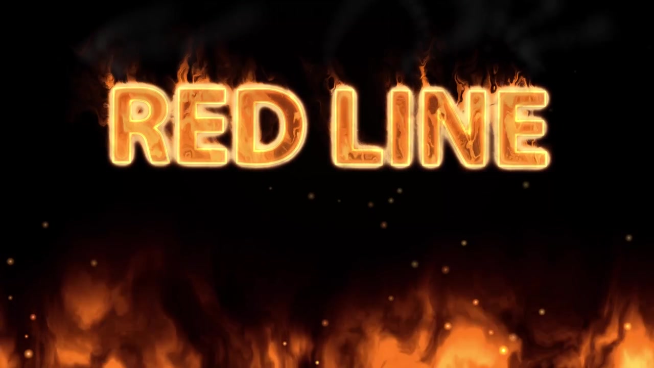Cinematic burning text with realistic ground fire and floating embers on a black background.