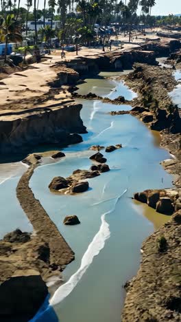 coastline erosion revealing natural landscape at seaside location