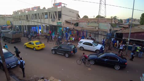 busy street scene in an african city