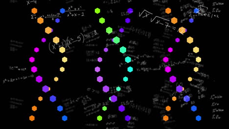 animación del procesamiento de datos científicos y el hilado de cadenas de adn