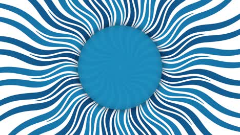 marco elíptico azul pancarta en formas onduladas animación