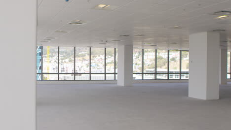 empty interior of modern office shot in slow motion
