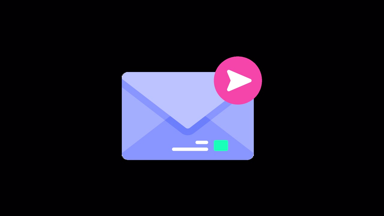 Animazione di invio di messaggio email digitale