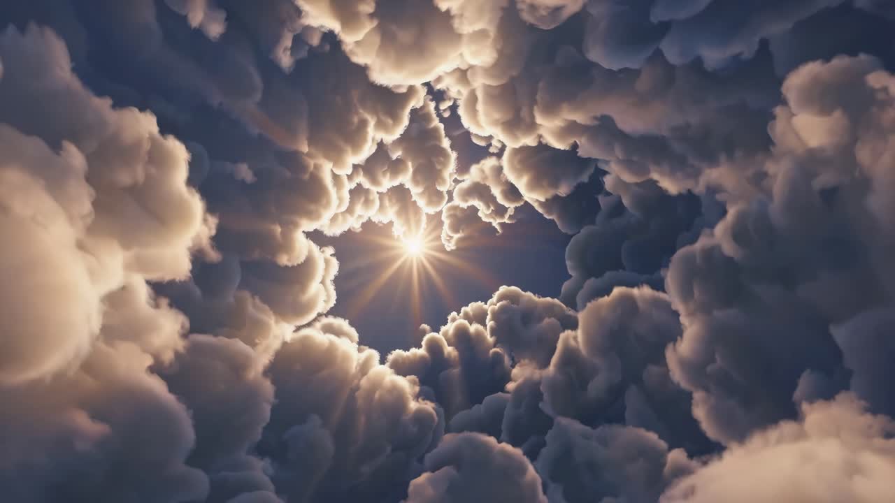 Heavenly Clouds with Sun Rays