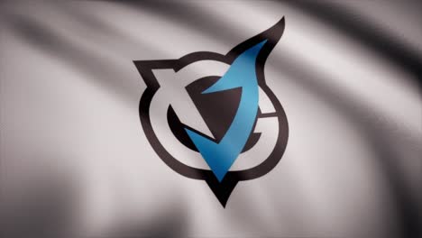 bandera agitada con el logotipo
