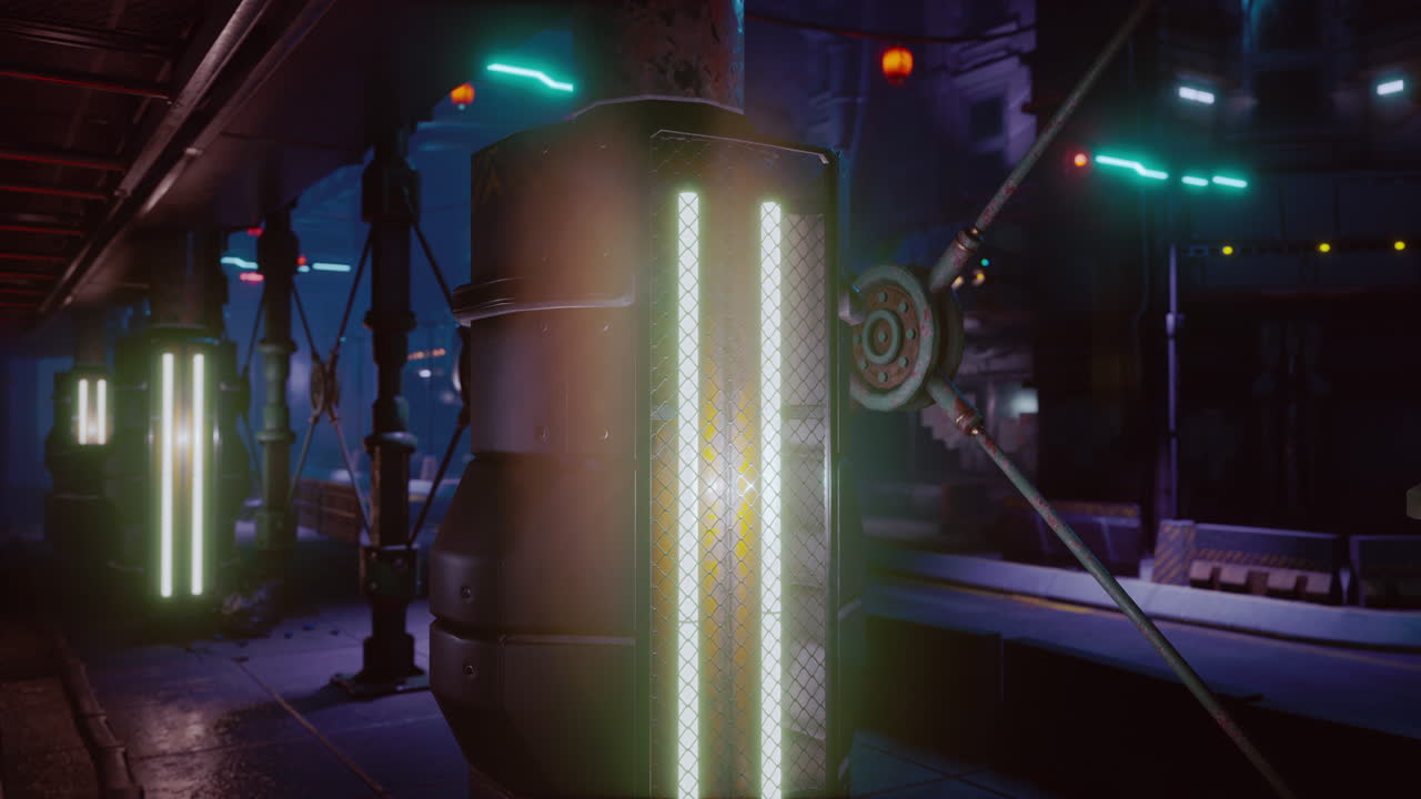 rayos de neón en la oscuridad