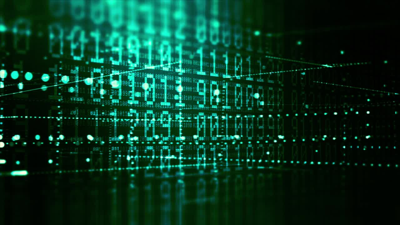 tecnología abstracta de 4k dígitos binarios bucle de fondo o animación