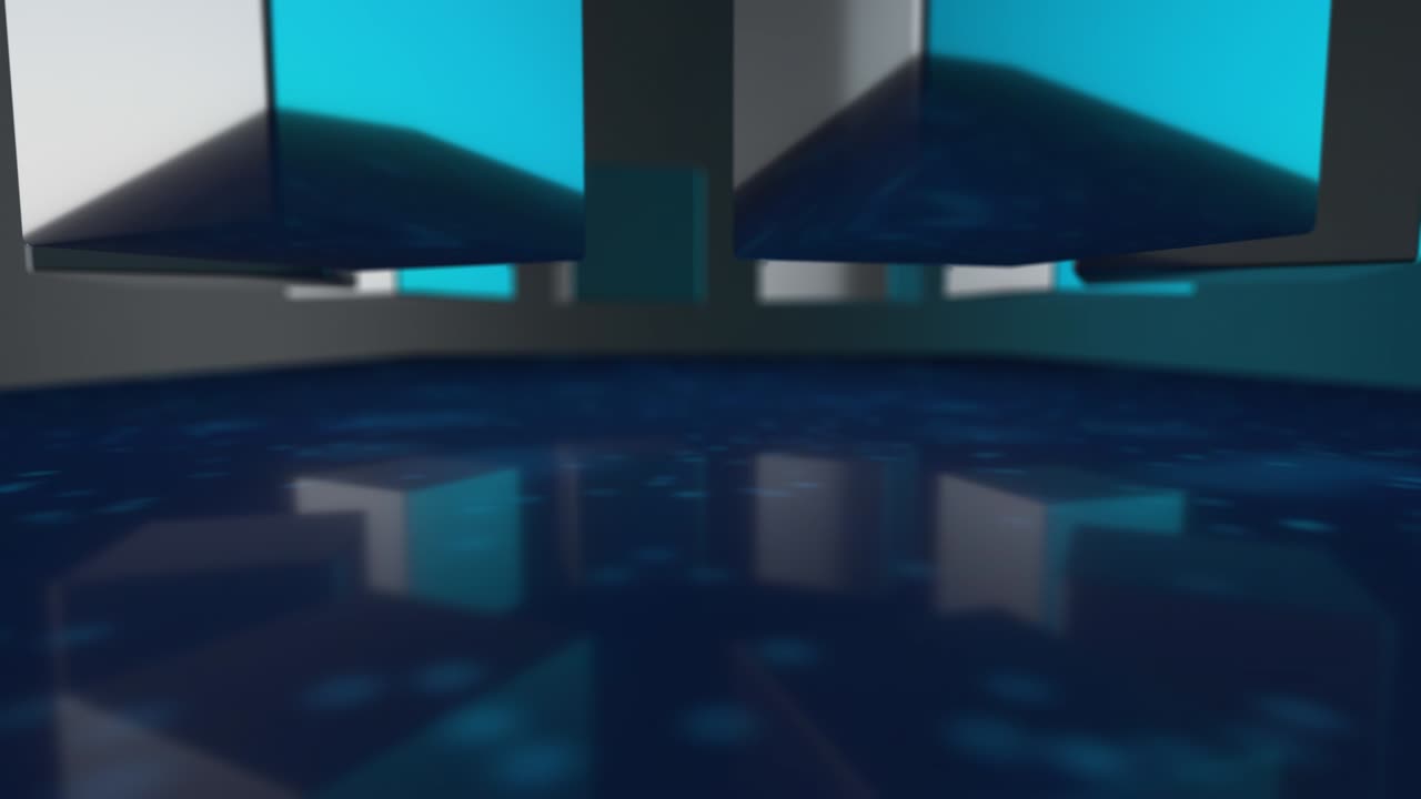 Looping abstract geometry bluish