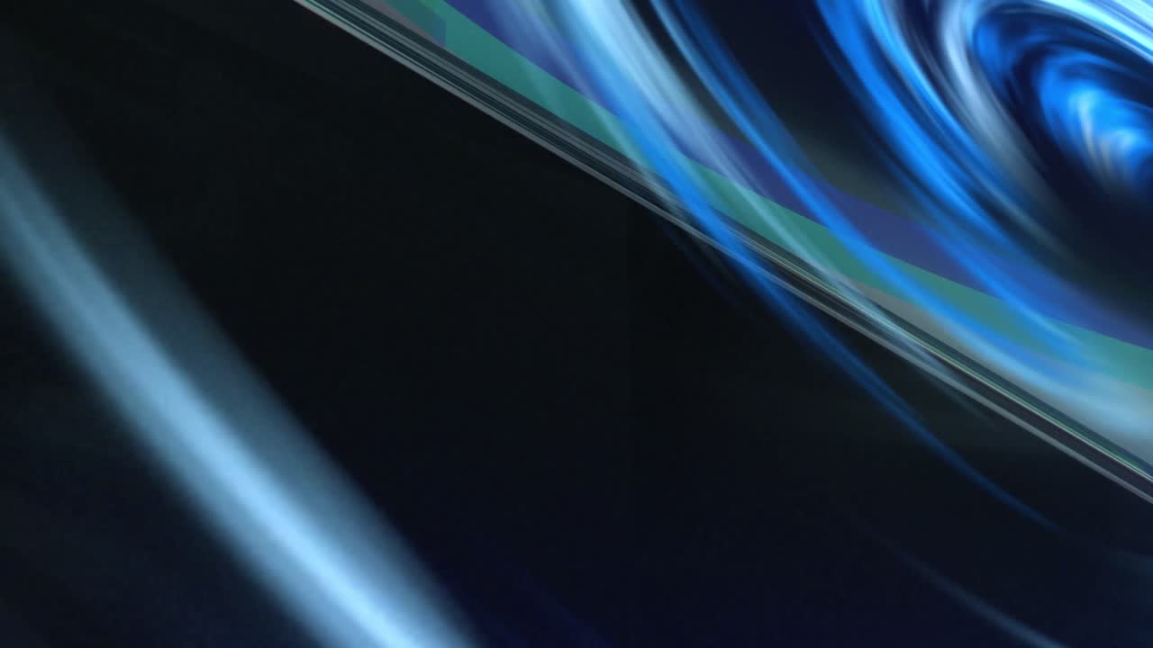 Animation of blue shapes moving over cube