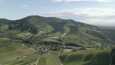 Wide-shot-of-the-backland-of-Durbach,-Germany