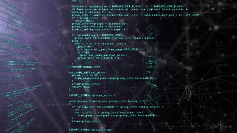 animation of network of connections with data processing