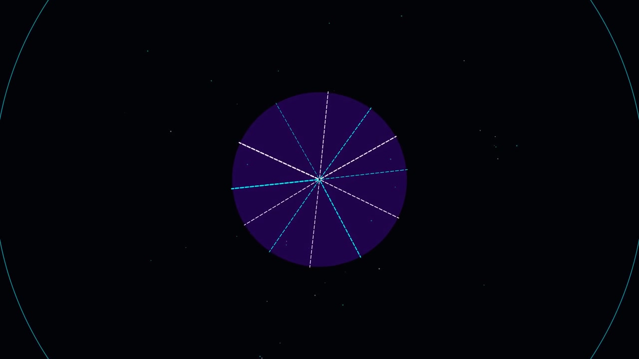 Abstract Motion Graphic of Expanding Radial Lines and Circles
