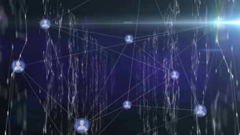 Animation-of-network-of-connections-on-black-background