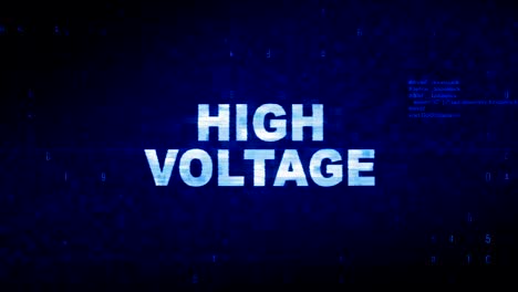 high voltage text digital noise twitch glitch distortion effect error animation.