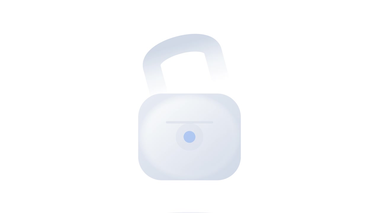 Animated Digital Padlock Unlocking and Locking