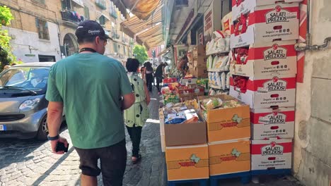 walking through a vibrant street market