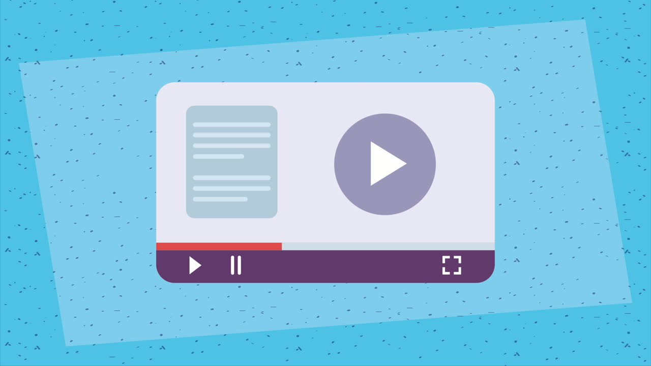 plantilla de página web con animación de reproductor de medios