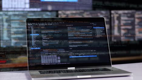 laptop screen displaying code