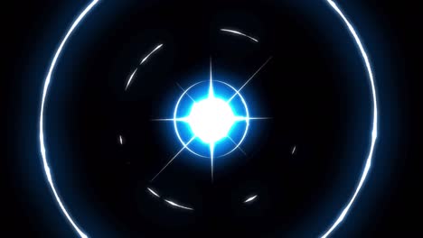 4k de deformación del tiempo flash relámpago eléctrico trueno animación cómica con efecto de neón azul brillante trueno