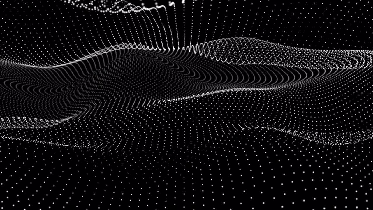 futuristico modello 3d a mezza tonalità ondate a punti astratte. animazione di stock video 4k.