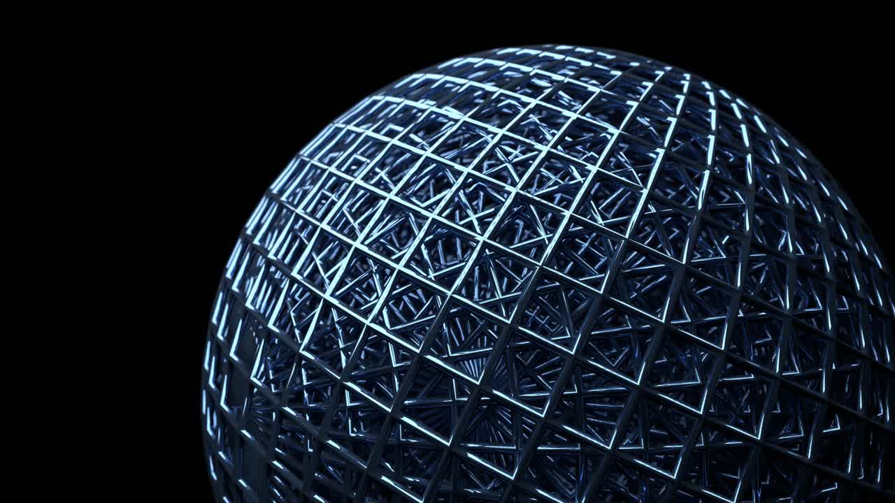 el marco de alambre esférico azul.