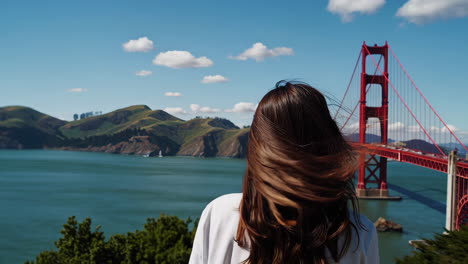 person enjoying a scenic view of the golden gate bridge