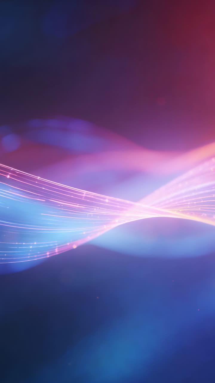 Dynamic Glowing Wavy Lines Flowing in Abstract Digital Space