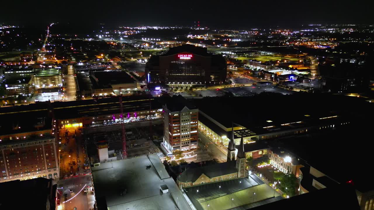 Indianapolis Colts, NFL sport team venue, Lucas Oil Stadium, aerial view