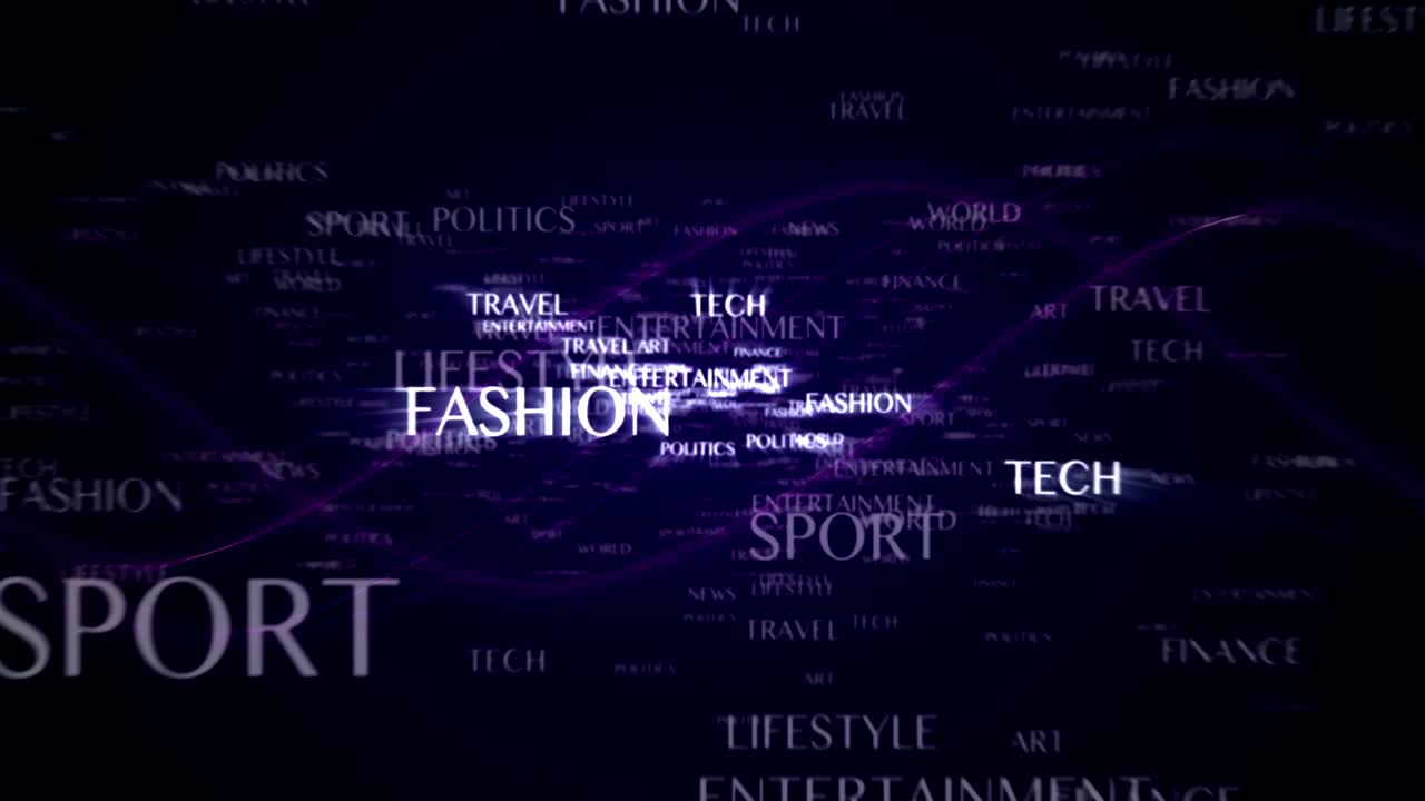 animación de texto de noticias del mundo con palabras clave, y monitor de pantalla verde final, fondo, renderización