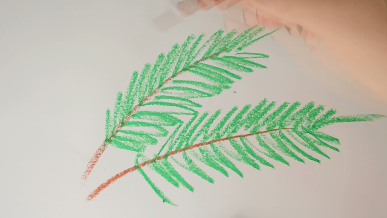 Disegno astratto di albero di Natale. Processo di disegno