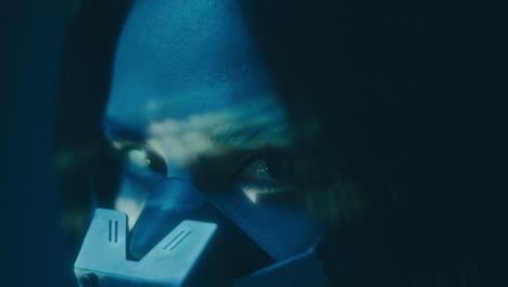 woman in cyberpunk mask