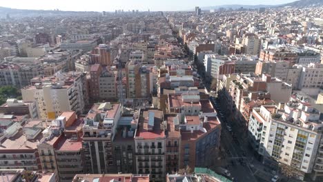 aerial view of barcelona city skyline, spain