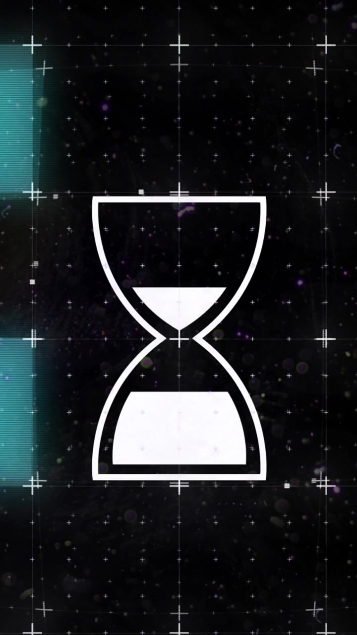 Animation of egg timer icon on black background