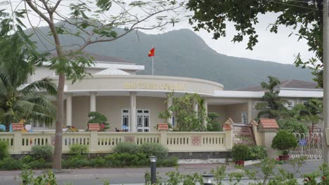 entrance to the historic museum of the former prisoner-of-war camp on con dao island, vietnam