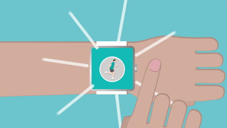 concepto de reloj inteligente con iconos