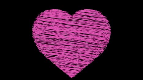 el corazón está siendo dibujado sketchbook estilo garabateo animación rosa