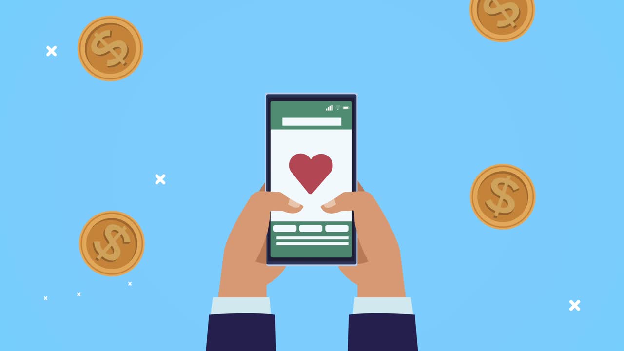 manos usando teléfonos inteligentes y monedas comercio electrónico