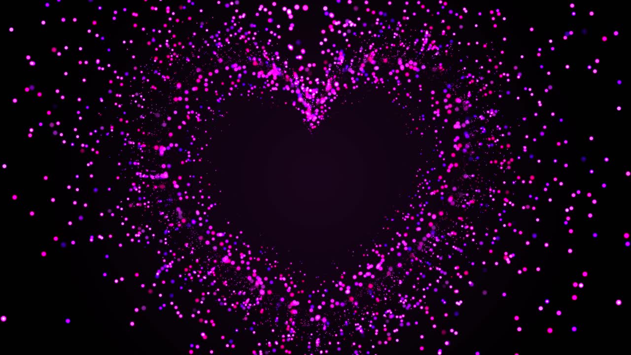 매력적인 보라색 분홍색 입자 모양 심장 배경 세인트 발렌타인 데이