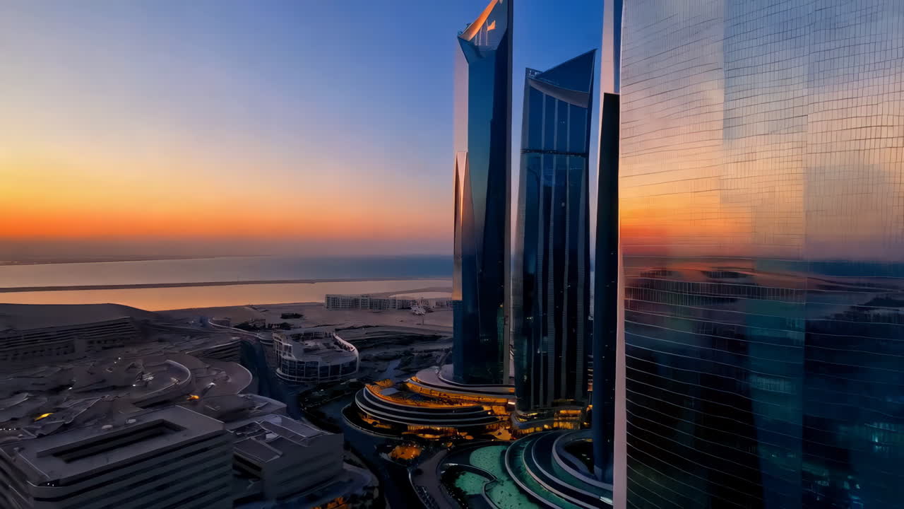 Alba sulle meraviglie architettoniche di Dubai