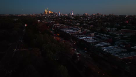 urban city buildings at night