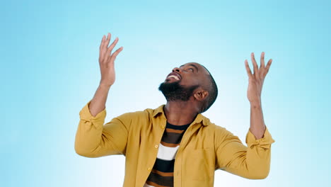 wow, face and a black man on a blue background