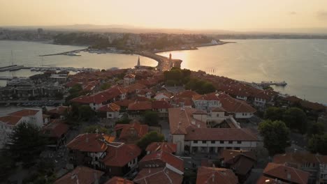 Sonnenuntergang-In-Der-Nähe-Des-Weltkulturerbes-Von-Nesebar-In-Bulgarien