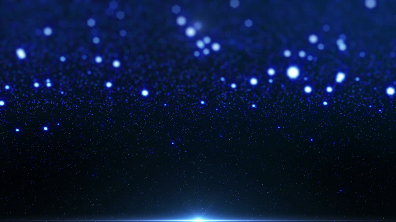 파란색 떨어지는 입자 반이는 별 흐릿한 보케 4k 원활한 루프 모션 배경