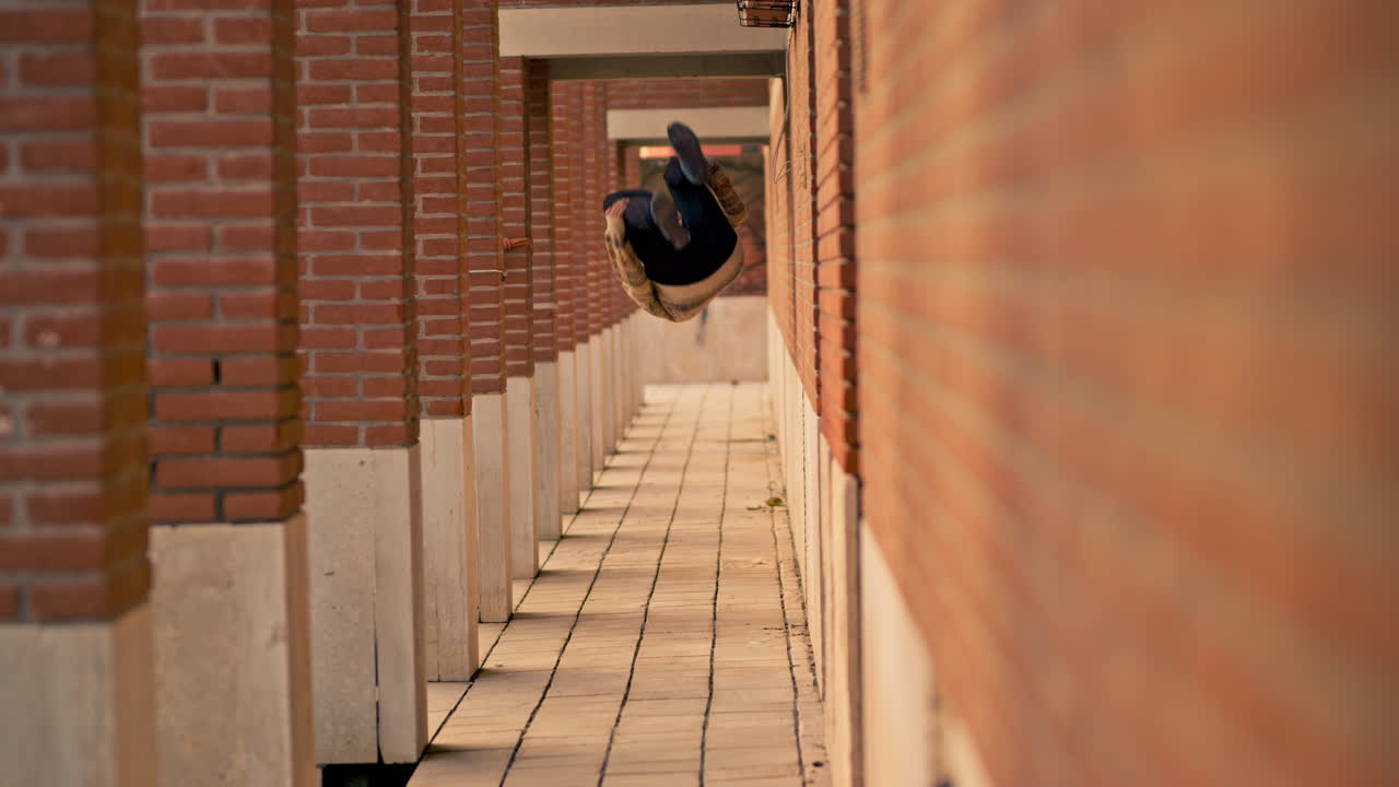Man Walking/Running in an Alleyway