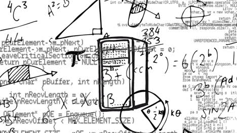 Animation-Der-Mathematischen-Datenverarbeitung-Auf-Weißem-Hintergrund