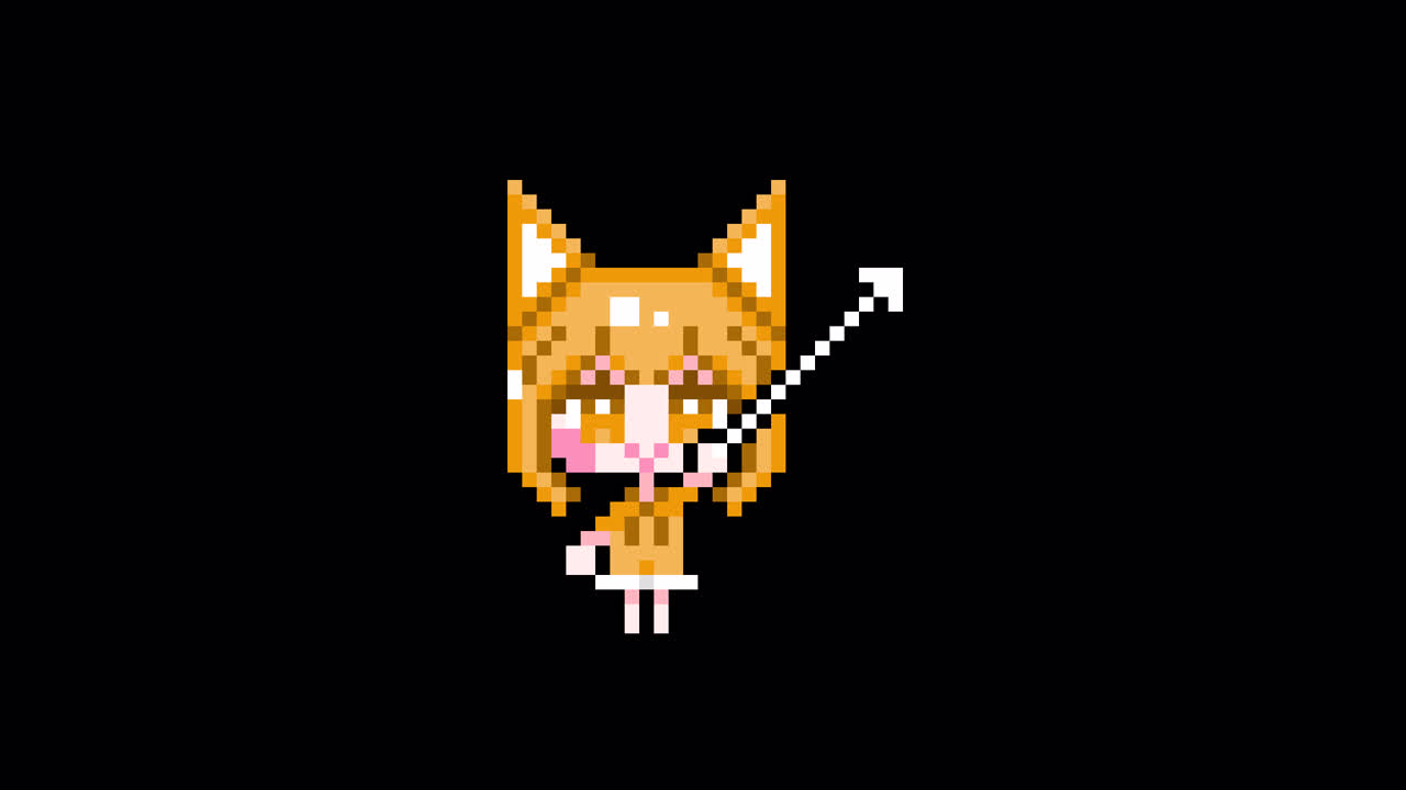 Pixel Cat girl cursor short hair Looping animation. 1080p (8).mov