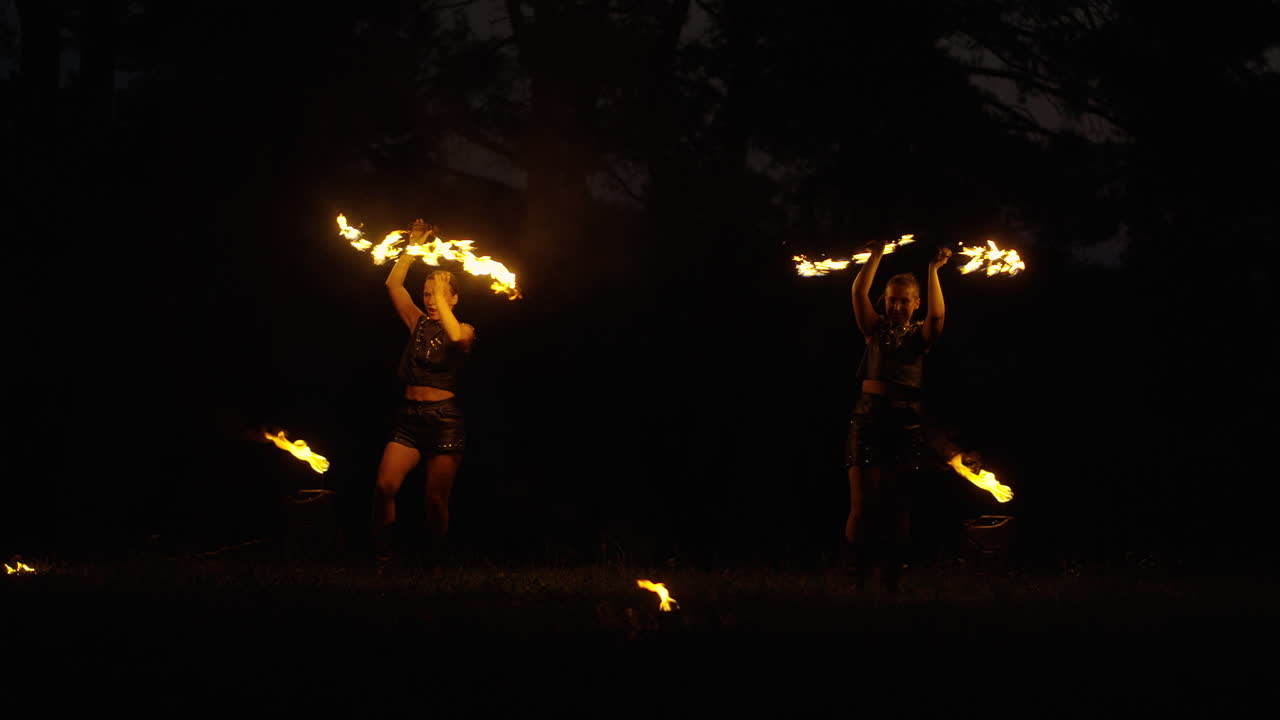 Fire Jugglers at Night
