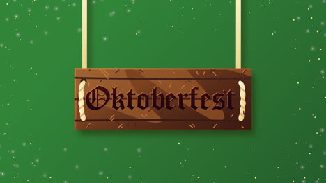 oktoberfest celebration lettering in wooden label