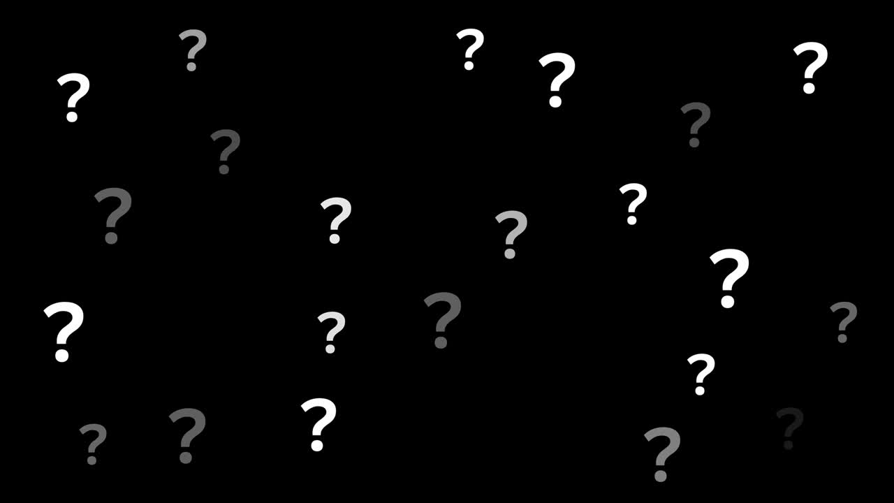 Question marks background, seamless looping animation with alpha channel